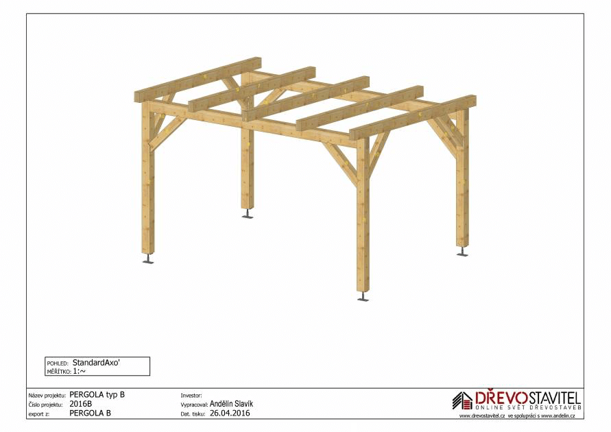 Projekt dřevěné pergoly svépomocí